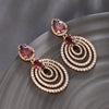 Wholesale Women's Jewelry Copper Alloy 18K Gold Plated Multizircon Earrings