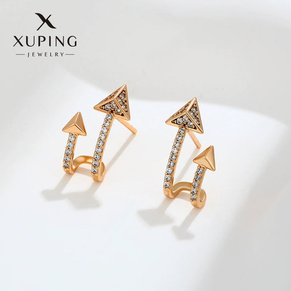 Wholesale Women's Jewelry Copper Alloy 18K Gold Plated Multizircon Earrings
