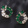 Wholesale Women's Jewelry Copper Alloy 18K Gold Plated Multizircon Earrings