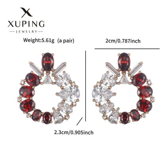 Wholesale Women's Jewelry Copper Alloy 18K Gold Plated Multizircon Earrings