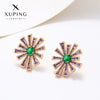 Wholesale Women's Jewelry Copper Alloy 18K Gold Plated Multizircon Earrings