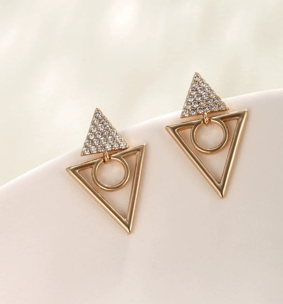 Wholesale Women's Jewelry Copper Alloy 18K Gold Plated Multizircon Earrings