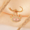 Wholesale Women's Jewelry Copper Gold Plated Zircon Devil's Eye Personality Necklace Earrings