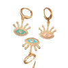 Wholesale Women's Jewelry Copper Gold Plated Zircon Devil's Eye Personality Necklace Earrings