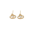 Wholesale Women's Jewelry Copper Heart Shape Zirconia Simple Vintage Earrings