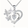 Wholesale Women's Jewelry Copper Mixed Gemstone Inlay Love Butterfly Pendant O Shaped Chain Electroplating Heart Shaped Animals Style