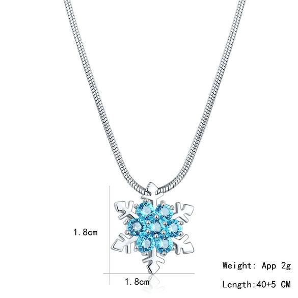 Wholesale Women's Jewelry Creative Snowflake Inlaid Zircon Necklace With Geometric Design And Electroplating Treatment