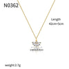 Wholesale Women's Jewelry Fan Shaped Pendant Clavicle Chain Zircon Necklace Copper Plated With Real Gold Geometric Style Electroplated