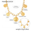 Wholesale Women's Jewelry Ferris Wheel Queen Elizabeth Portrait Letter Engraved Coin Pendant Necklace Stainless Steel Titanium Steel Geometric Electroplated