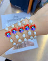 Wholesale Women's Jewelry Fresh Water Pearl Shell Beads Heart Charm Bracelet