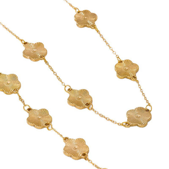Wholesale Women's Jewelry Geometric Fiveleaf Clover Alloy Electroplated Accessories