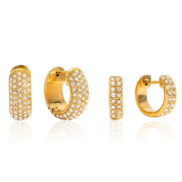 Wholesale Women's Jewelry Geometric Stainless Steel 18K Gold Electroplated Earrings