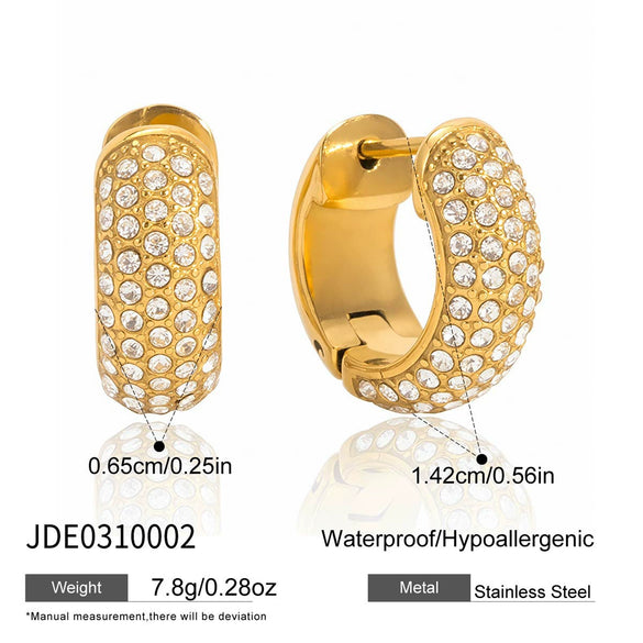 Wholesale Women's Jewelry Geometric Stainless Steel 18K Gold Electroplated Earrings