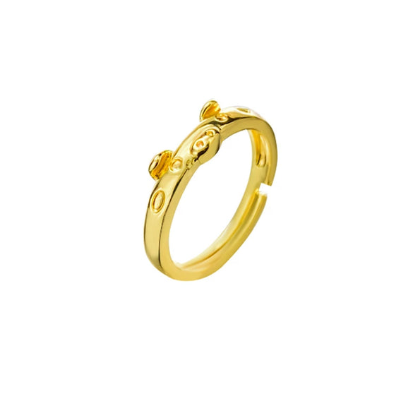 Wholesale Women's Jewelry Gold Electroplated Copper Ring With Heart Geometric Animal Shapes