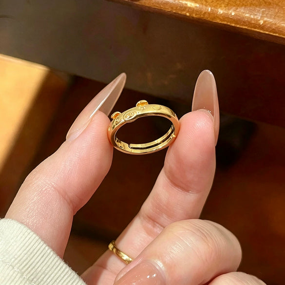 Wholesale Women's Jewelry Gold Electroplated Copper Ring With Heart Geometric Animal Shapes