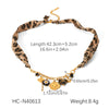 Wholesale Women's Jewelry Heart Geometric Animal Zodiac Stainless Steel Fabric Pendant Necklace Bracelet With Vacuum Plating In Furnace