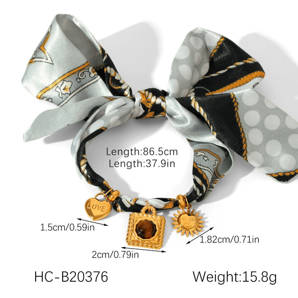 Wholesale Women's Jewelry Heart Geometric Animal Zodiac Stainless Steel Fabric Pendant Necklace Bracelet With Vacuum Plating In Furnace