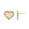 Wholesale Women's Jewelry Heartshaped Motherofpearl Inlaid Zircon Shell Copper Electroplated Earrings And Matching Necklace