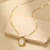 Wholesale Women's Jewelry Heartshaped Motherofpearl Inlaid Zircon Shell Copper Electroplated Earrings And Matching Necklace