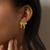Wholesale Women's Jewelry Light Luxury Copper Gold Plated Bow Tie Earrings