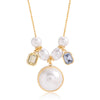 Wholesale Women's Jewelry Light Luxury Geometric Style Stainless Steel Imitation Pearl Necklace With Electroplating