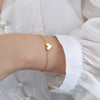 Wholesale Women's Jewelry Light Luxury Love Water Drops Bell Natural Shell 316L Stainless Steel 18K Gold Plated