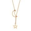 Wholesale Women's Jewelry Metal Pendant Necklace With Star Moon Pattern Electroplated Cross Chain Style