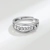 Wholesale Women's Jewelry Ring S925 Silver Geometric Electroplated Simple Wave Point Beaded Open Ring