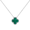 Wholesale Women's Jewelry S925 Sterling Silver Four Leaf Clover Geometric Pendant Necklace With Electroplating