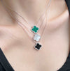 Wholesale Women's Jewelry S925 Sterling Silver Four Leaf Clover Geometric Pendant Necklace With Electroplating