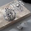 Wholesale Women's Jewelry Set Dark Style Geometric Skull Hand And Head Bracelet Ring Electroplated Alloy