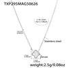 Wholesale Women's Jewelry Set Ferris Wheel Four Leaf Flower Clavicle Chain Earrings Hand Jewelry Titanium Steel Stainless Steel Zircon Electroplated