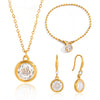 Wholesale Women's Jewelry Set Geometric Stainless Steel And Titanium Steel Electroplated Earrings Necklaces And Bracelets