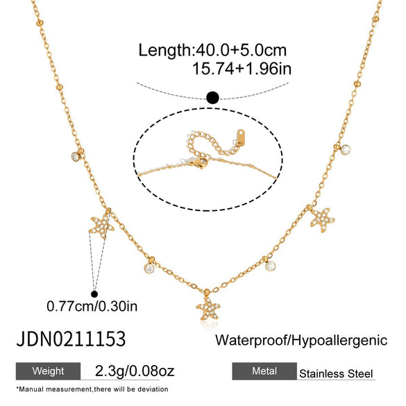 Wholesale Women's Jewelry Set Geometric Stainless Steel And Titanium Steel Electroplated Earrings Necklaces And Bracelets