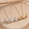 Wholesale Women's Jewelry Set Honeycomb Pattern Light Luxury Style Gold Plated Environmentally Friendly Copper O Word Chain Necklace And Earrings