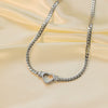 Wholesale Women's Jewelry Set 18K Real Gold Plated Titanium Steel With Love Water Drops Bells Pattern Clavicle Ochain Necklace