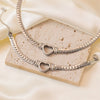 Wholesale Women's Jewelry Set 18K Real Gold Plated Titanium Steel With Love Water Drops Bells Pattern Clavicle Ochain Necklace