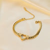Wholesale Women's Jewelry Set 18K Real Gold Plated Titanium Steel With Love Water Drops Bells Pattern Clavicle Ochain Necklace