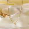 Wholesale Women's Jewelry Set 18K Real Gold Plated Titanium Steel With Love Water Drops Bells Pattern Clavicle Ochain Necklace