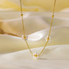 Wholesale Women's Jewelry Set 18K Real Gold Plated Titanium Steel With Love Water Drops Bells Pattern Clavicle Ochain Necklace