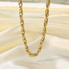 Wholesale Women's Jewelry Set 18K Real Gold Plated Titanium Steel With Love Water Drops Bells Pattern Clavicle Ochain Necklace