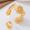 Wholesale Women's Jewelry Set Of Bracelet Ring And Earrings Alloy Geometric Pattern Electroplated Vintage Light Luxury Sweet And Cool Style