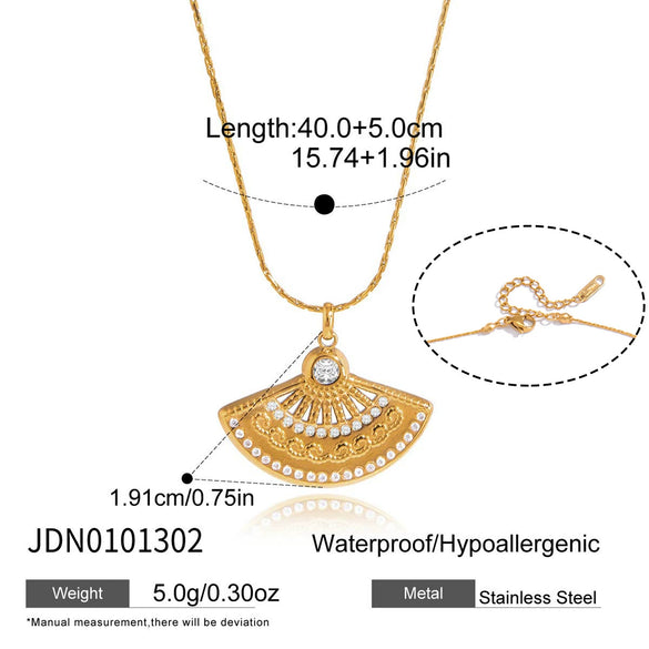 Wholesale Women's Jewelry Set Of Earrings Necklaces And Hand Accessories In Fanshaped Cross Design Made Of Stainless Steel And Titanium Steel With Electroplating