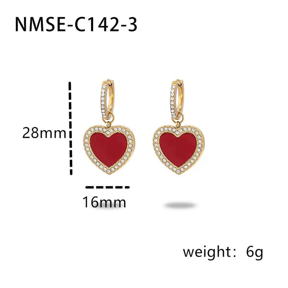 Wholesale Women's Jewelry Set Stainless Steel 18K Electroplated Heart Water Drop Bell Fashion Geometry Accessories