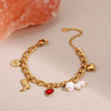 Wholesale Women's Jewelry Set Stainless Steel 18K Electroplated Heart Water Drop Bell Fashion Geometry Accessories