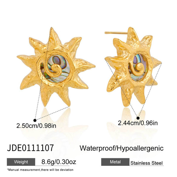 Wholesale Women's Jewelry Set Stainless Steel Titanium Steel Electroplated Marine Life Pattern Earrings Necklace Accessories