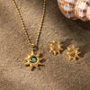 Wholesale Women's Jewelry Set Stainless Steel Titanium Steel Electroplated Marine Life Pattern Earrings Necklace Accessories