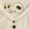 Wholesale Women's Jewelry Set Stainless Steel Titanium Steel Geometric Button Style Electroplated