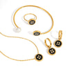 Wholesale Women's Jewelry Set Stainless Steel Titanium Steel Geometric Button Style Electroplated