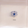 Wholesale Women's Jewelry Set Titanium Steel Flower Shaped With Sea Blue Gemstone Inlaid And Electroplating